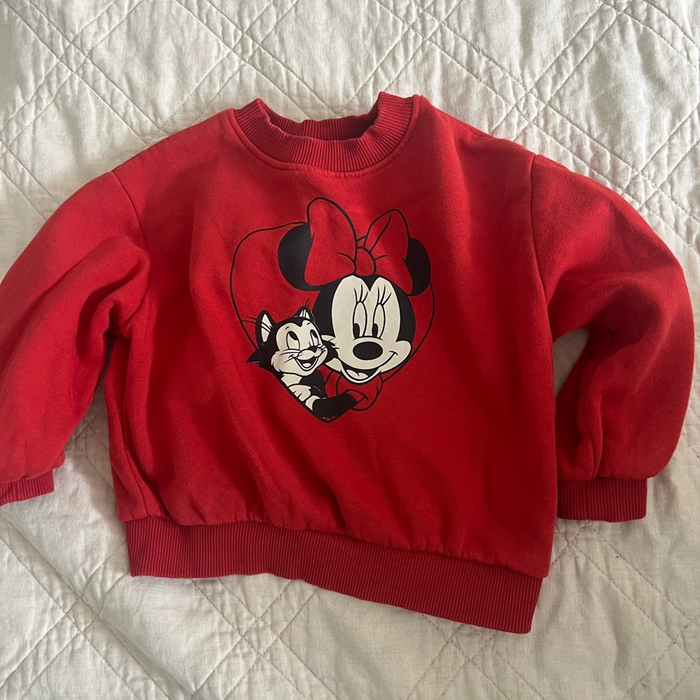 H&M Red Kids Sweater with Minnie and Fígaro
